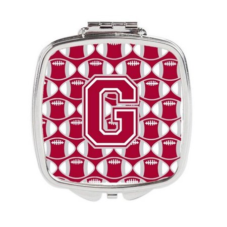 CAROLINES TREASURES Letter G Football Crimson, Grey and White Compact Mirror CJ1065-GSCM